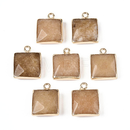 Dyed Natural White Jade Faceted Pendants G-T139-95E-1
