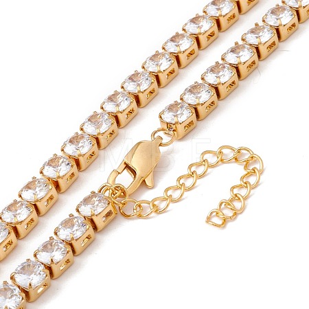 Classic Cubic Zirconia Tennis Necklace NJEW-G017-02A-G-1