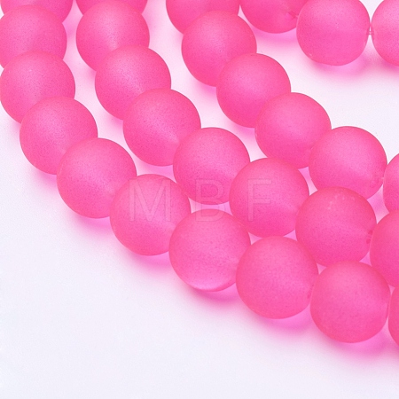 Baking Paint Transparent Glass Bead Strands X-GLAA-S031-10mm-35-1