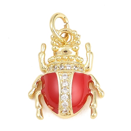 Brass Micro Pave Clear Cubic Zirconia Pendants KK-F938-22B-G01-1