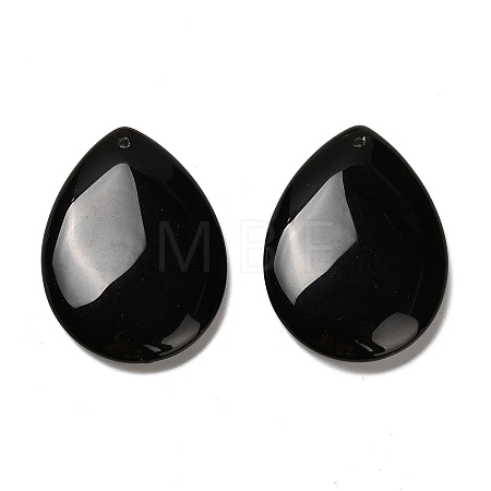 Natural Black Obsidian Pendants G-Z088-02C-1