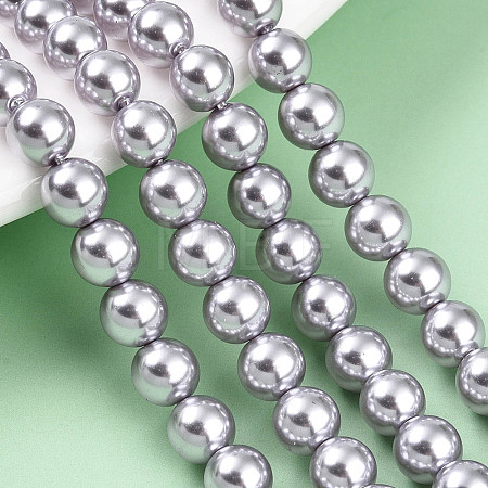 Baking Paint Pearlized Glass Pearl Bead Strands HY-N002-6mm-A04-1