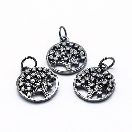 Brass Micro Pave Cubic Zirconia Charms ZIRC-L070-06B-1