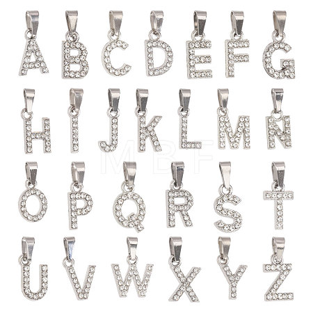 26Pcs Alloy with Crystal Rhinestone Charms PALLOY-CA00043-1