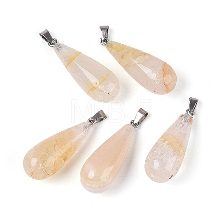 Natural Yellow Hematoid Quartz Pendants G-N360-08P-01-1