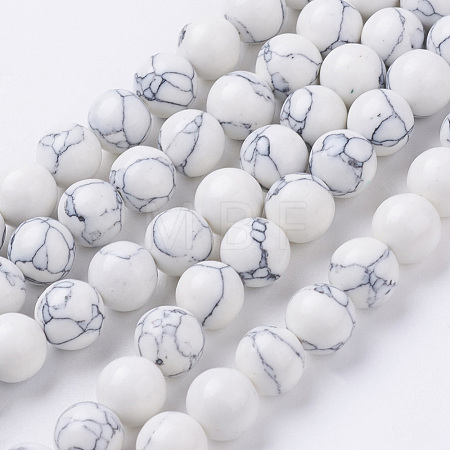 Synthetic Howlite Beads Strands G-E110-8mm-5-1