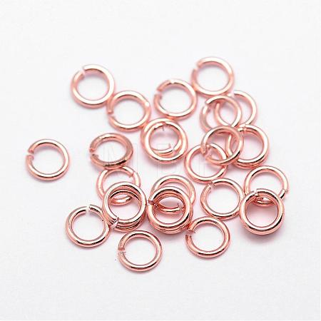 Brass Open Jump Rings KK-G277-4mm-RG-NR-1