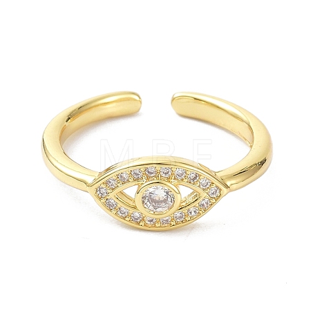 Evil Eye Real 18K Gold Plated Cuff Rings for Women Gift ZIRC-C021-08G-1