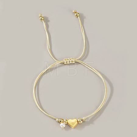 Imitation Pearl Charm Bracelets SI5748-12-1