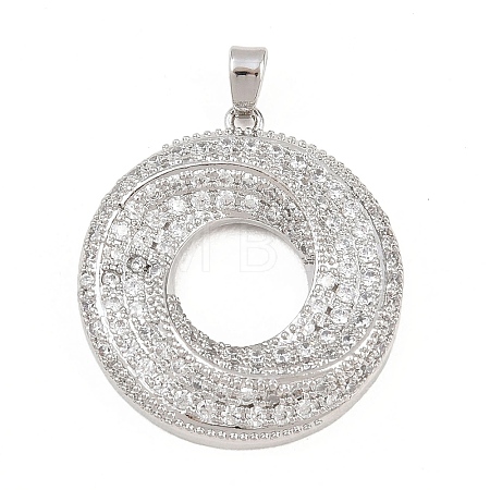 Brass Micro Pave Cubic Zirconia Pendants KK-K418-02P-1