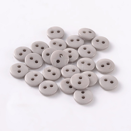 2-Hole Flat Round Resin Sewing Buttons for Costume Design BUTT-E119-36L-05-1