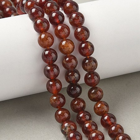 Natural Orange Garnet Beads Strands G-G271-B01-8mm-1