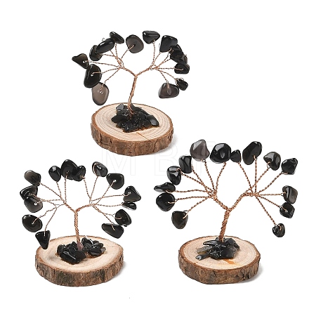 Natural Obsidian Chips Tree of Life Decorations GG-CBAEDF6-01O-1