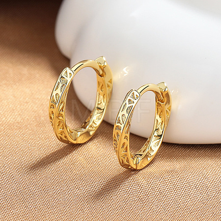 Twist Brass Hoop Earrings FS-WGA7E60-02-1