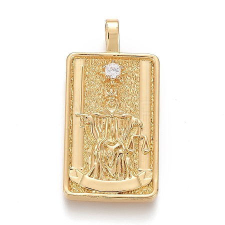 Brass Micro Pave Clear Cubic Zirconia Pendants X-ZIRC-Z004-01T-1