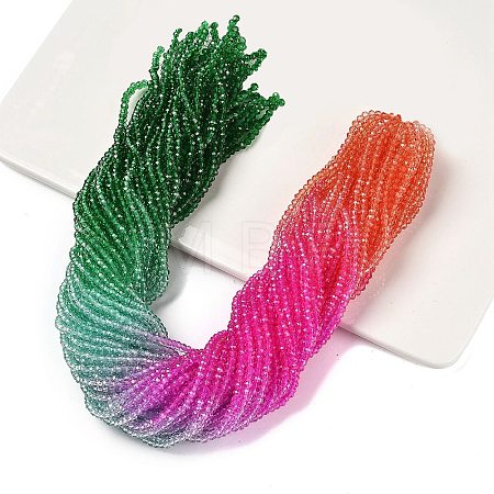 Transparent Painted Glass Beads Strands X1-DGLA-A034-T1mm-A03-1
