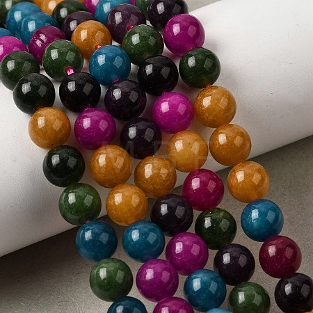 Natural White Jade Beads Strands G-H348-8mm-03-1