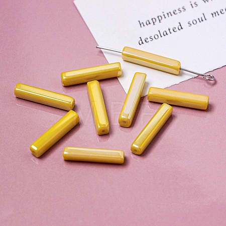 Electroplate Glass Beads GLAA-D024-01B-1