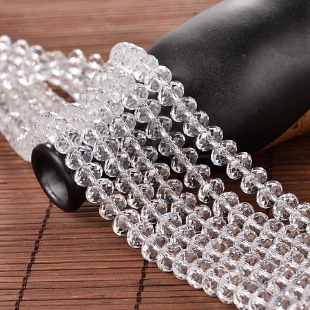 68pcs/Strands Faceted Rondelle K9 Glass G-M185-8x5mm-01A-1