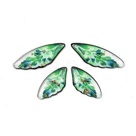 4Pcs 4 Styles Transparent Epoxy Resin Pendants RESI-B032-02B-1