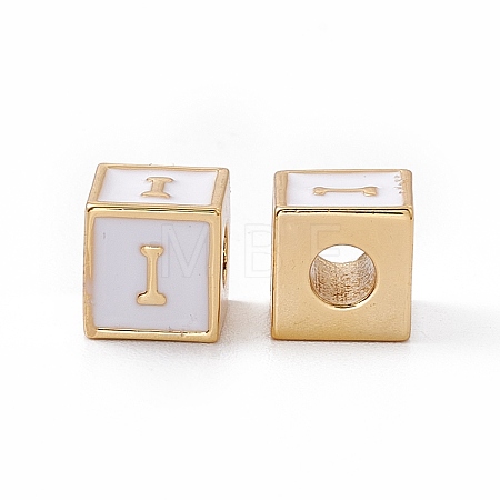 Rack Plating Brass Enamel Beads KK-B060-04G-04I-1