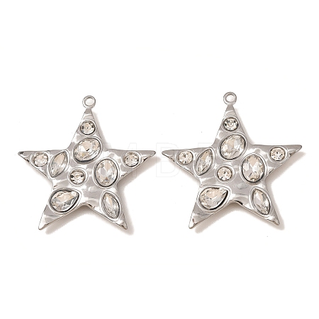 304 Stainless Steel Rhinestone Pendants RB-CBA6799-01P-1