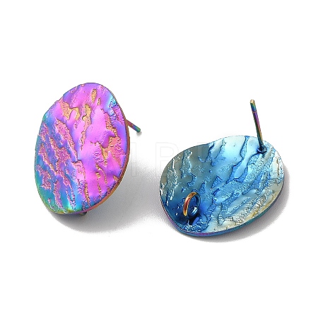 Ion Plating(IP) 304 Stainless Steel Stud Earrings Findings STAS-B041-02MC-1