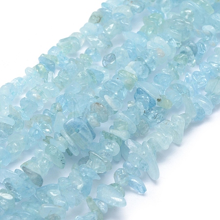 Natural Aquamarine Beads Strands X-G-P332-75-1