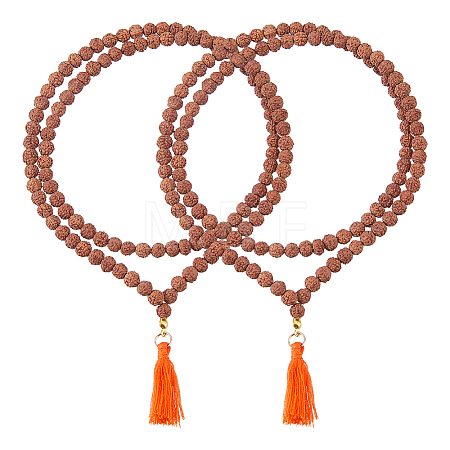 Natural Rudraksha Bead Neckalces NJEW-DC00018-1