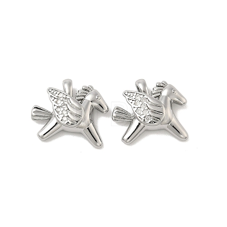 Brass Micro Pave Cubic Zirconia Charms KK-B166-07P-1