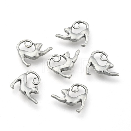 Tibetan Style Alloy Kitten Pendants TIBEP-A22092-AS-LF-1