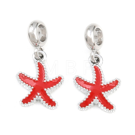 Alloy Enamel European Dangle Charms AL-CBAC2D3-02P-01-1