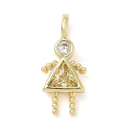 Brass Micro Pave Cubic Zirconia Pendants ZIRC-I356-17G-B07-1