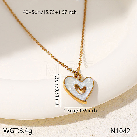 304 Stainless Steel Enamel Pendant Necklaces for Women WGD4D92-02-1