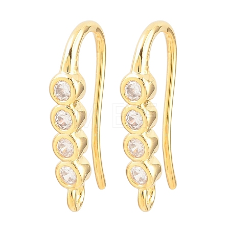 Brass Rhinestone Earring Hooks KK-C261-01B-G-1