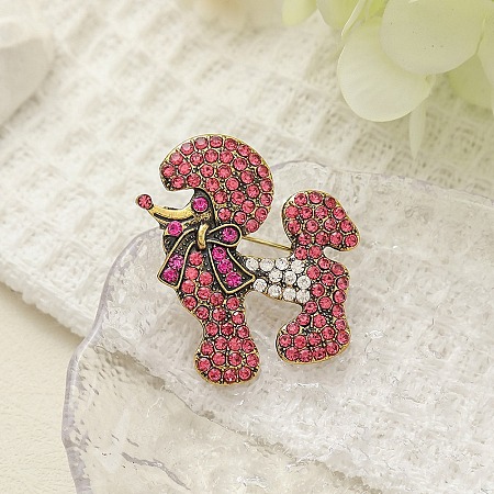 Animal Alloy Rhinestone Brooches for Clothes JEWB-C046-04E-AG-1