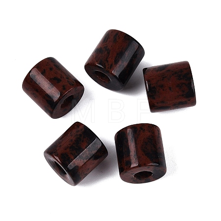 Natural Mahogany Obsidian European Beads G-P520-05D-1