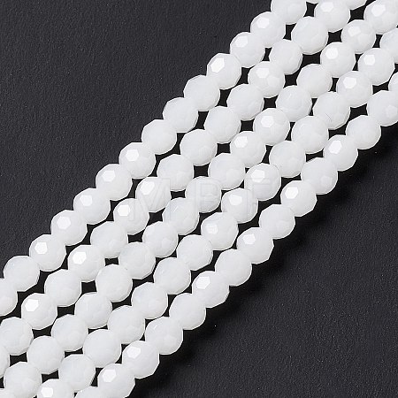 Faceted(32 Facets) Round Imitation Jade Glass Beads Strands X-EGLA-J042-4mm-30-1