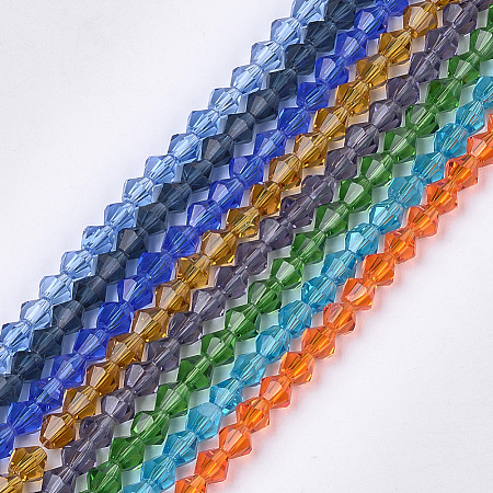 Transparent Glass Beads Strands GLAA-Q080-6mm-C-1