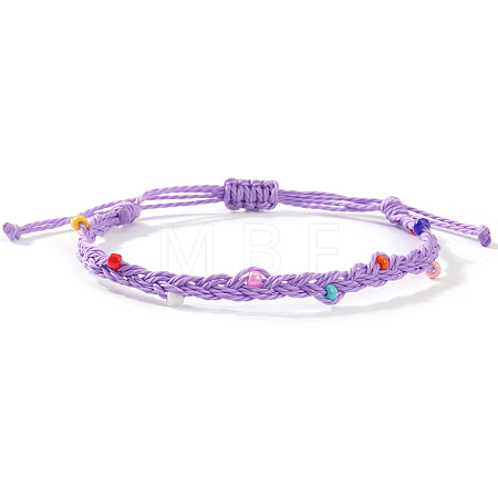 Glass Beads Braided Bead Bracelets TN6908-10-1