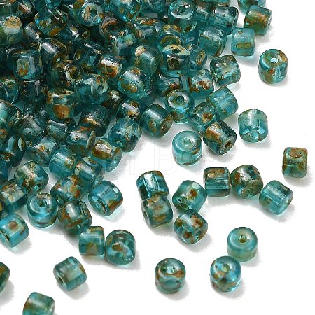 Picasso Glass Cylinder Seed Beads GLAA-C044-01E-1