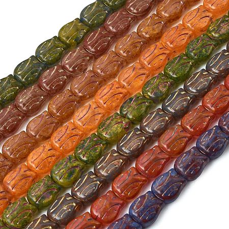 Painted Glass Beads Strands GLAA-Z021-20-1