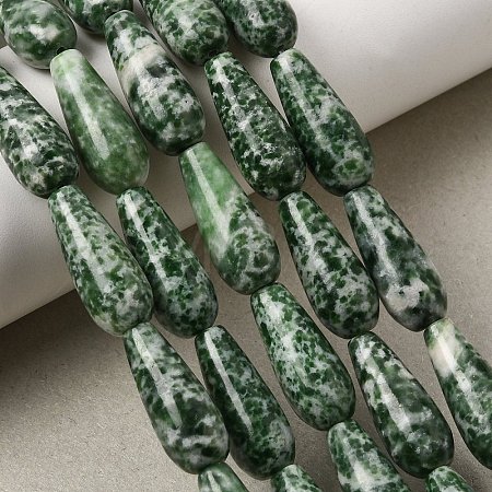 Natural Green Spot Jasper Beads Strands GG-CBA0487-B03-8x21mm-1