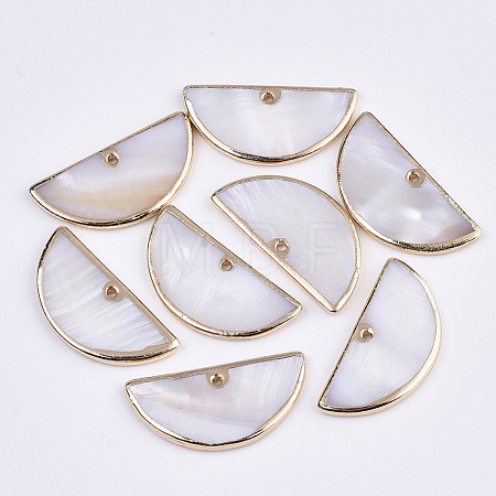 Natural Freshwater Shell Pendants SSHEL-R045-12-1