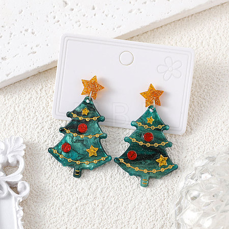 Christmas Acrylic Dangle Stud Earrings FS-WGF523C-04-1