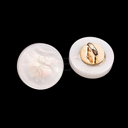 1-Hole Resin Alloy Shank Buttons FIND-B065-03G-13-1