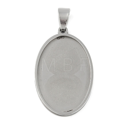 Non-Tarnish 201 Stainless Steel Pendant Cabochon Settings STAS-L279-012P-01-1