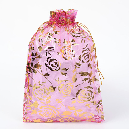 Rose Printed Organza Bags OP-R021-13x18-07-1