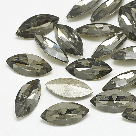 Pointed Back Glass Rhinestone Cabochons RGLA-T083-6x12mm-03-1