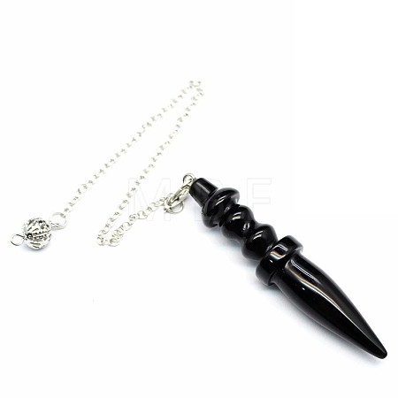 Natural Obsidian Dowsing Pendulum Big Pendants PW-WG71136-02-1